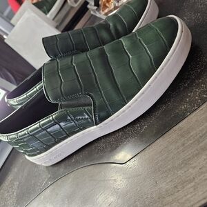 Green Slip-On Womens Shoes